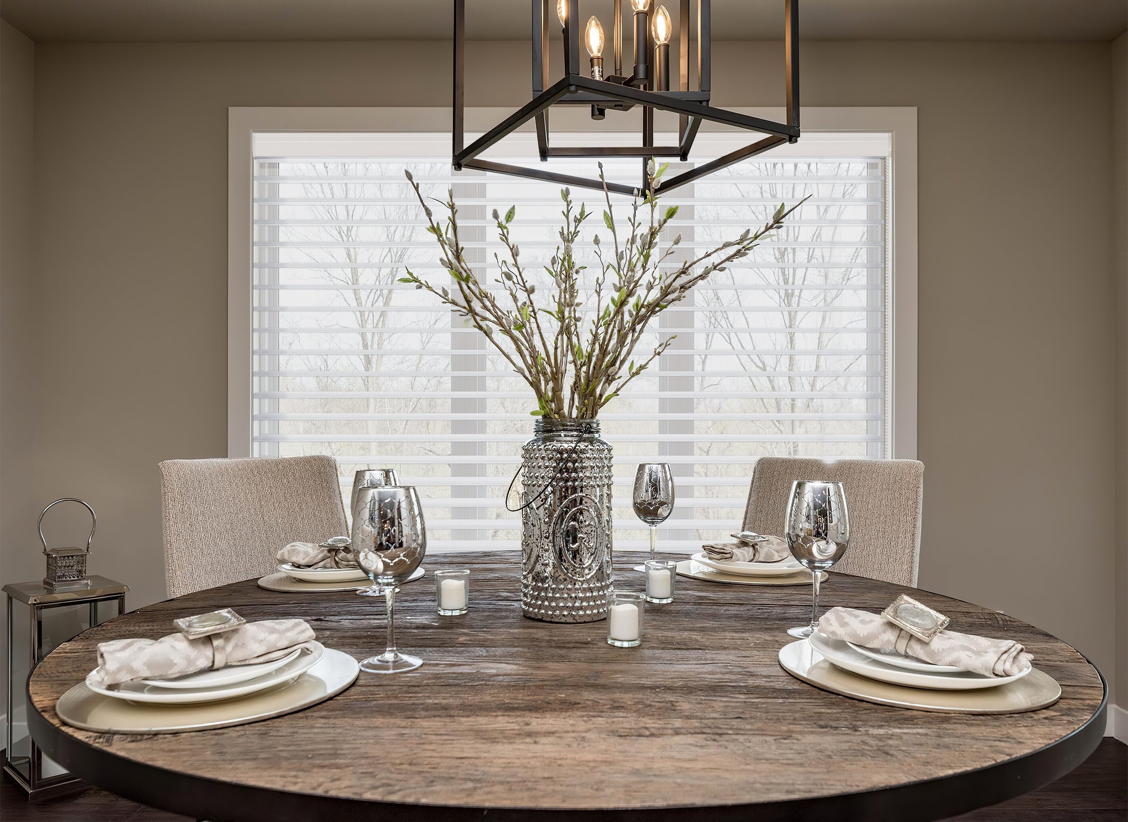 dining room window treatment
