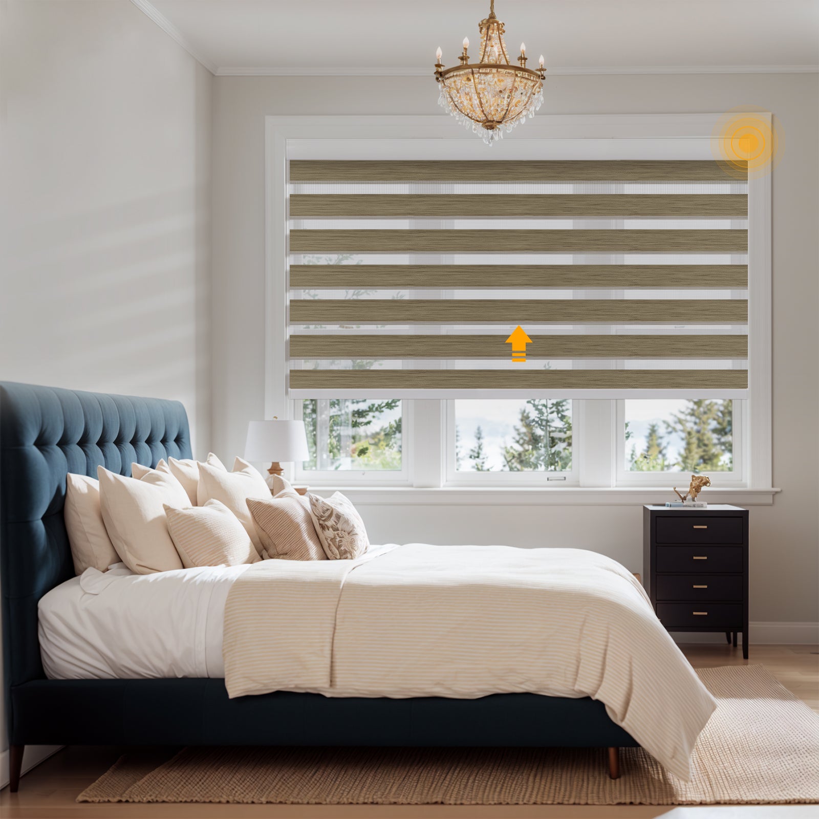 Keego Smart Motorised Zebra Shades with Wi-Fi Intelligent Sensor DarkGoldenrod233-7626