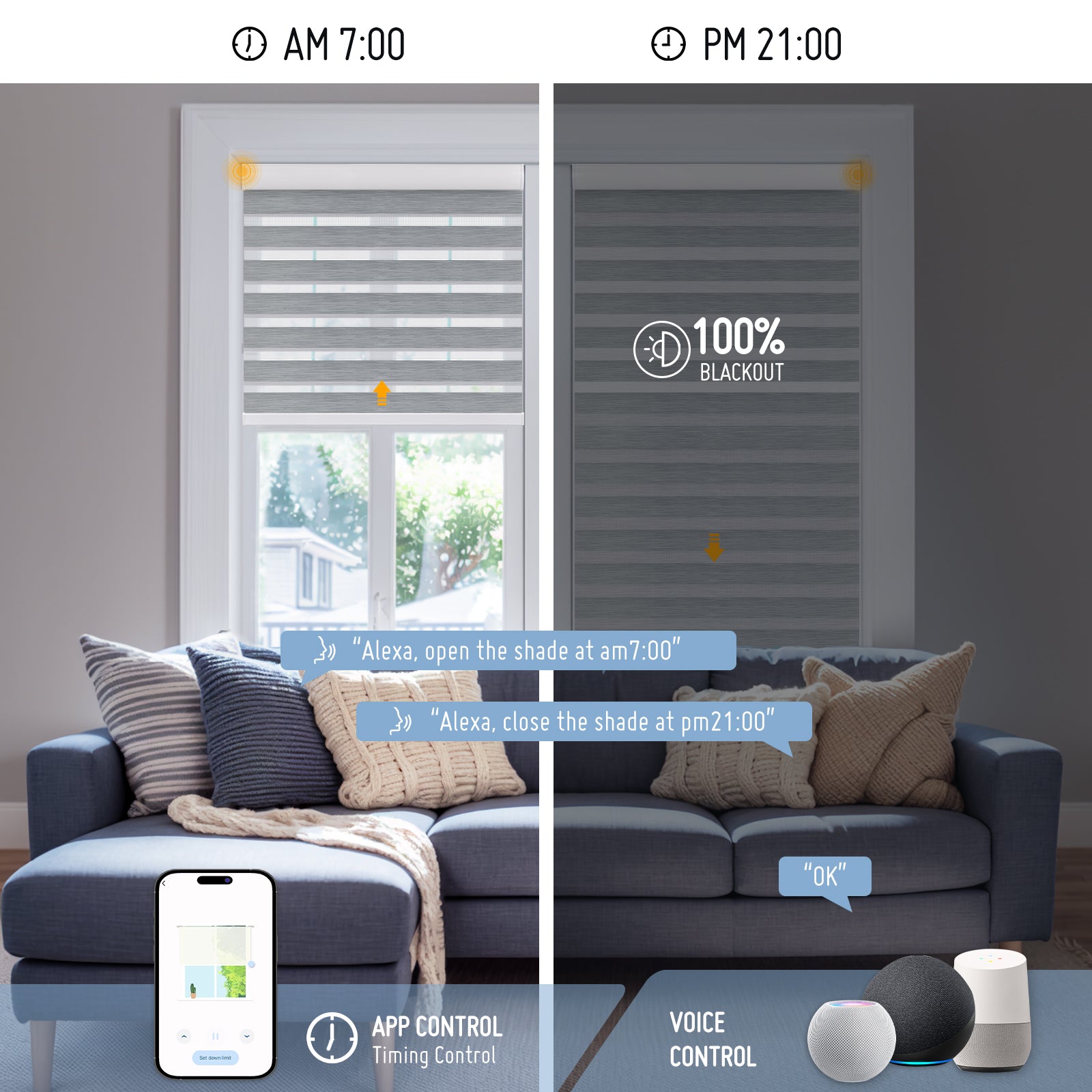 Keego Smart Motorised Shades Silver202-7626