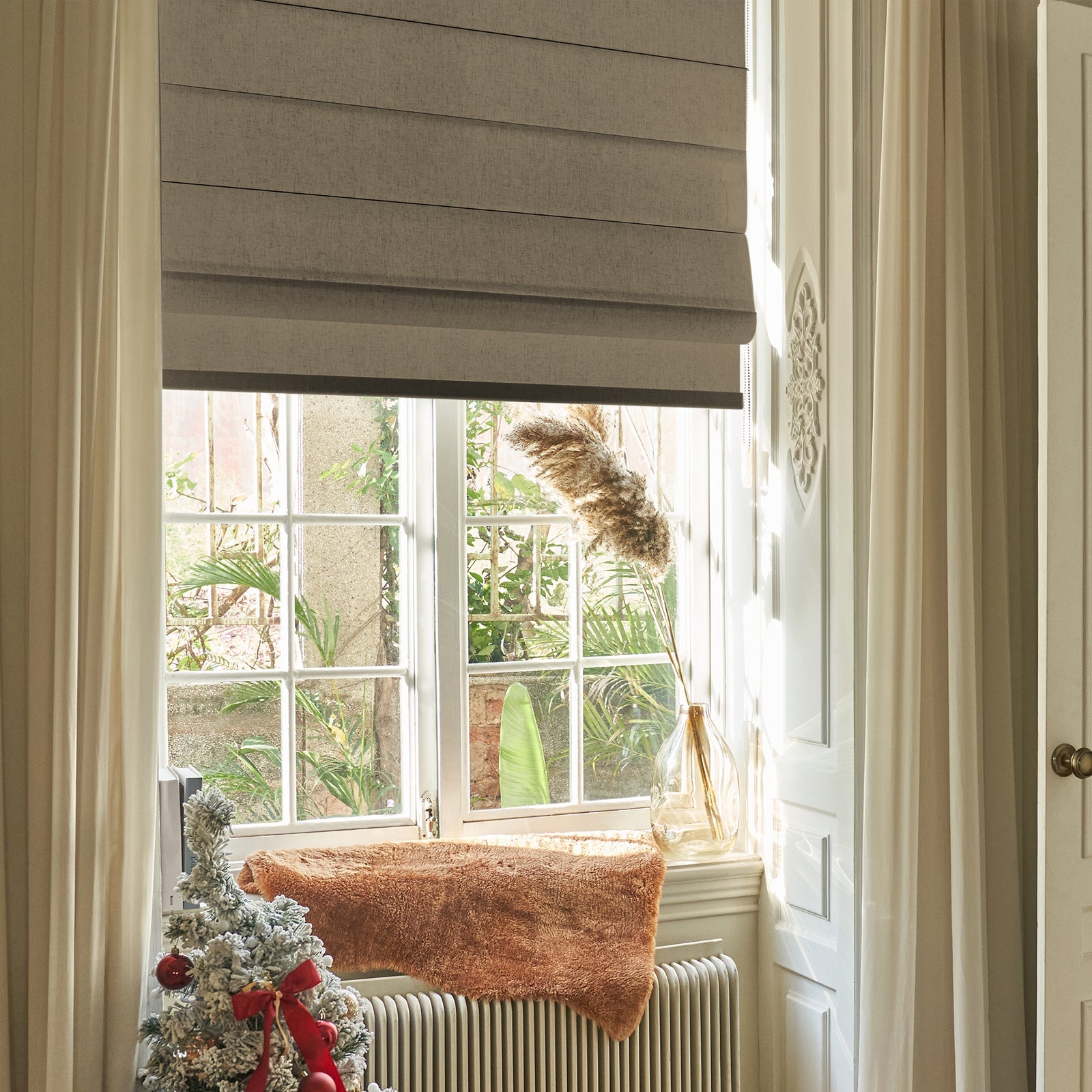 Keego Classic Soft Linen Roman Fabric Window Treatments