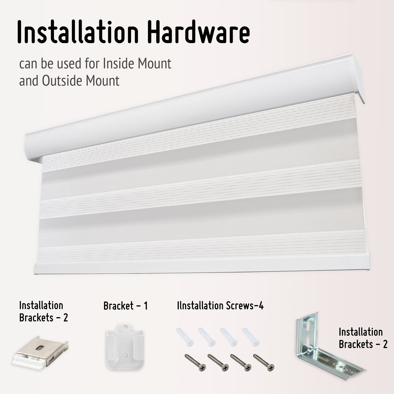 Keego Zebra Shades Installation Hardware White015-7626