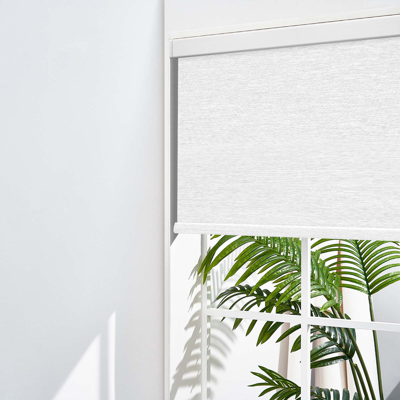 Keego MicroDim roller blinds with metal valances White-21-5747