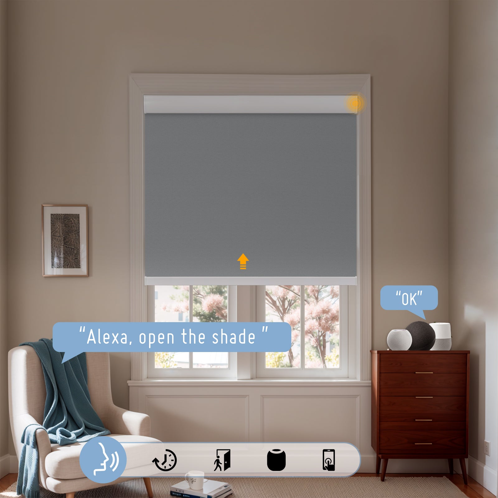 Keego Smart Motorised Roller Shades DimGray-030535517