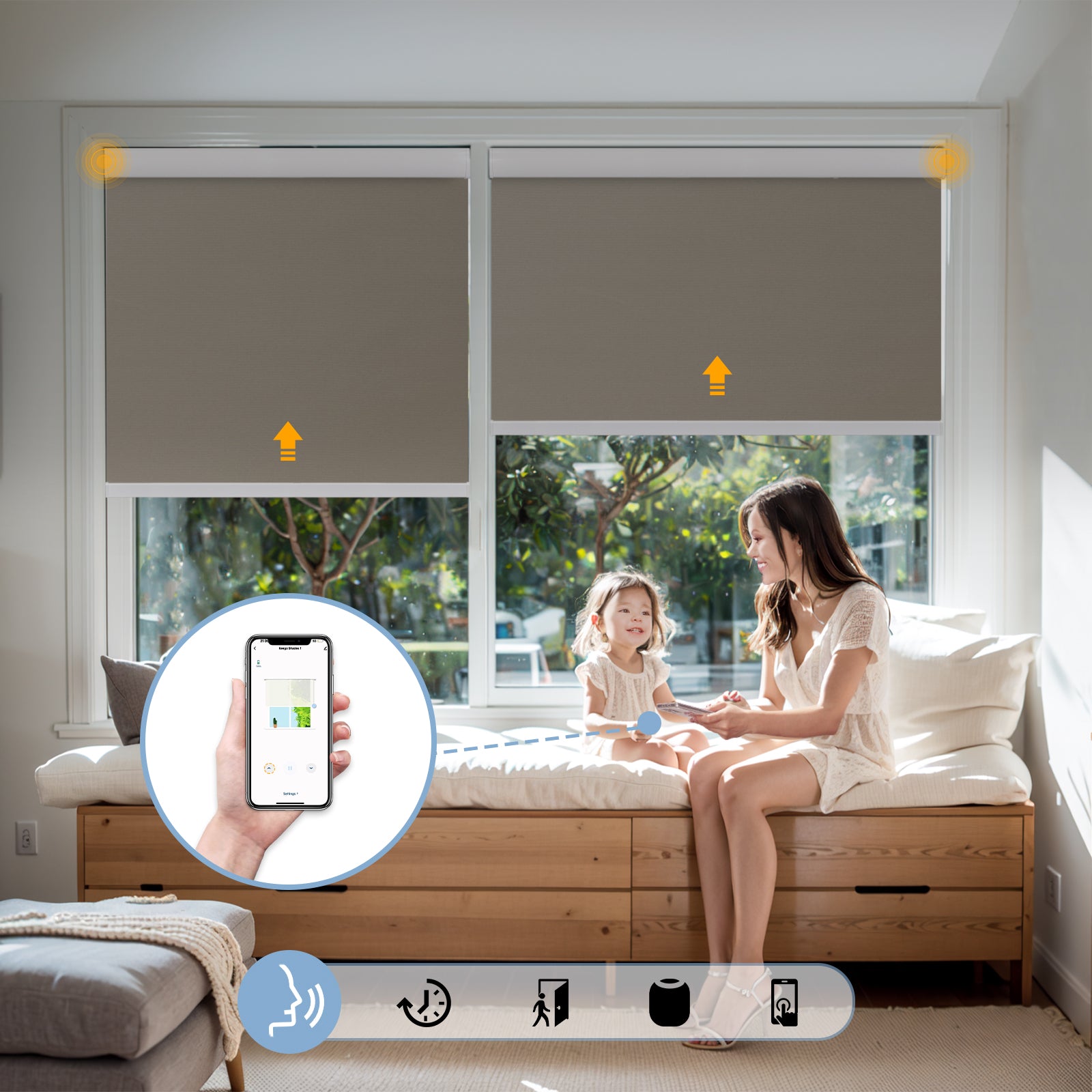 Keego Roller Shades APP CONTROL Timing Control Gray-030555517