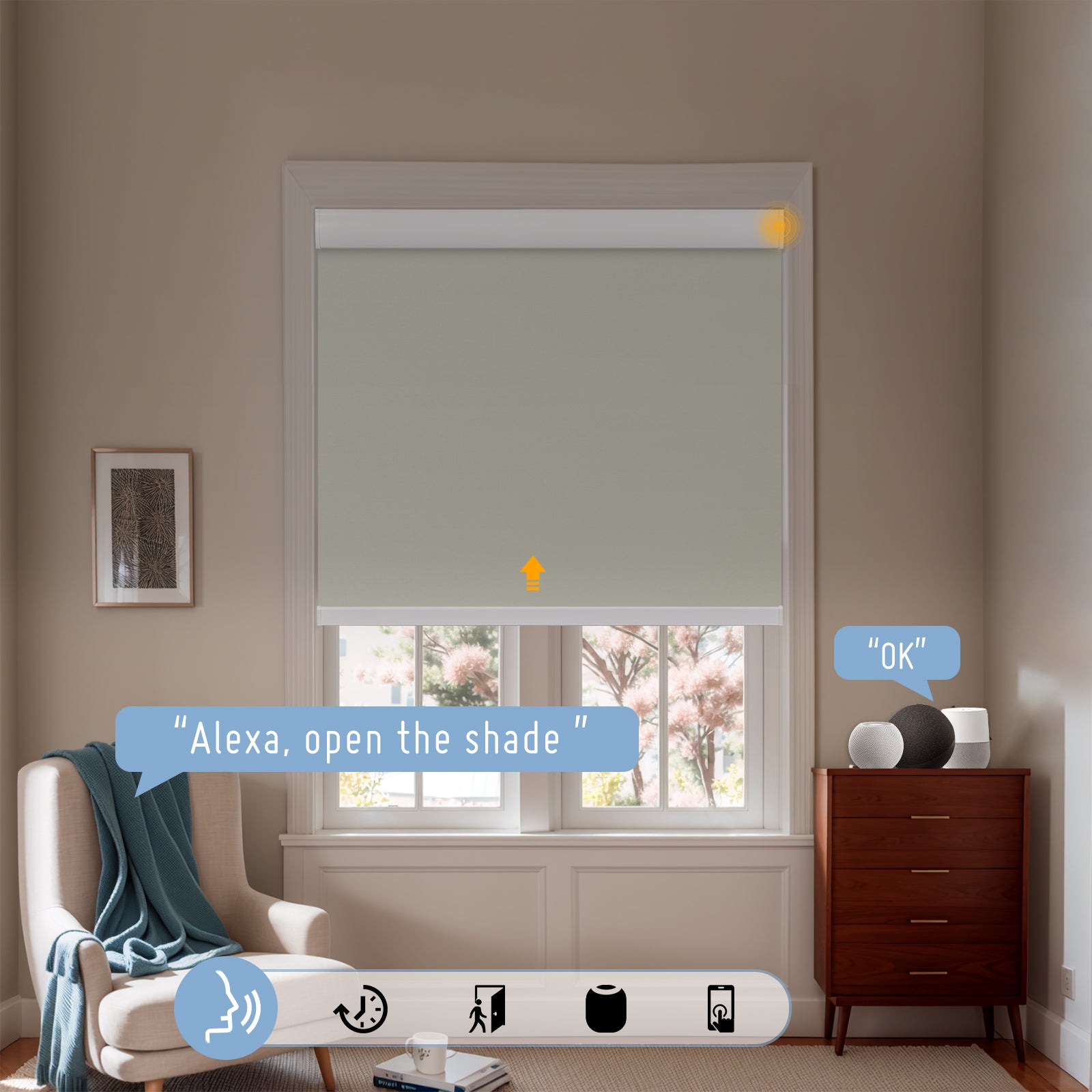 Keego Smart Motorised Roller Shades Tan-030525517