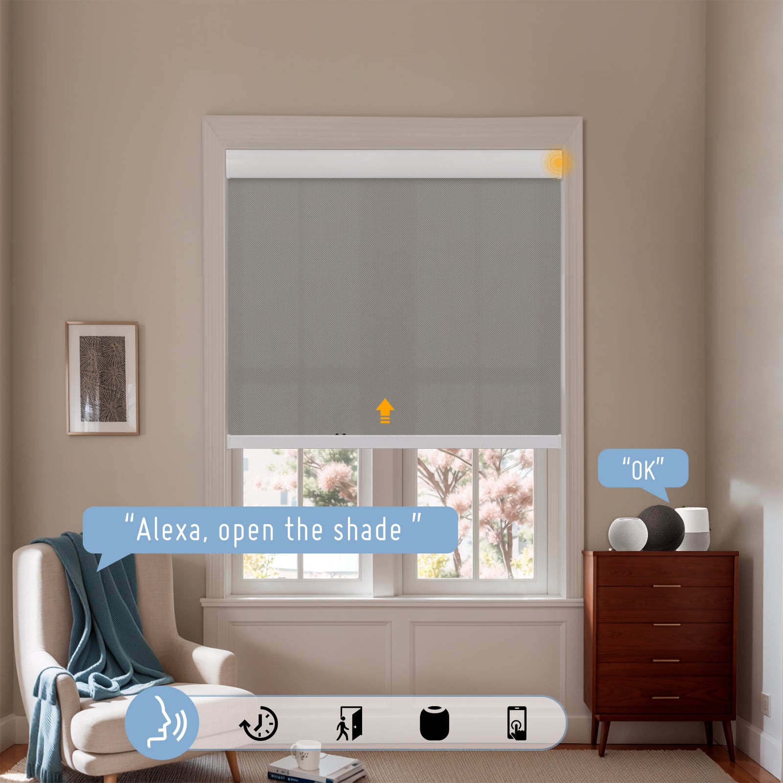 Keego Smart Motorised Roller Shades Silver-023435517