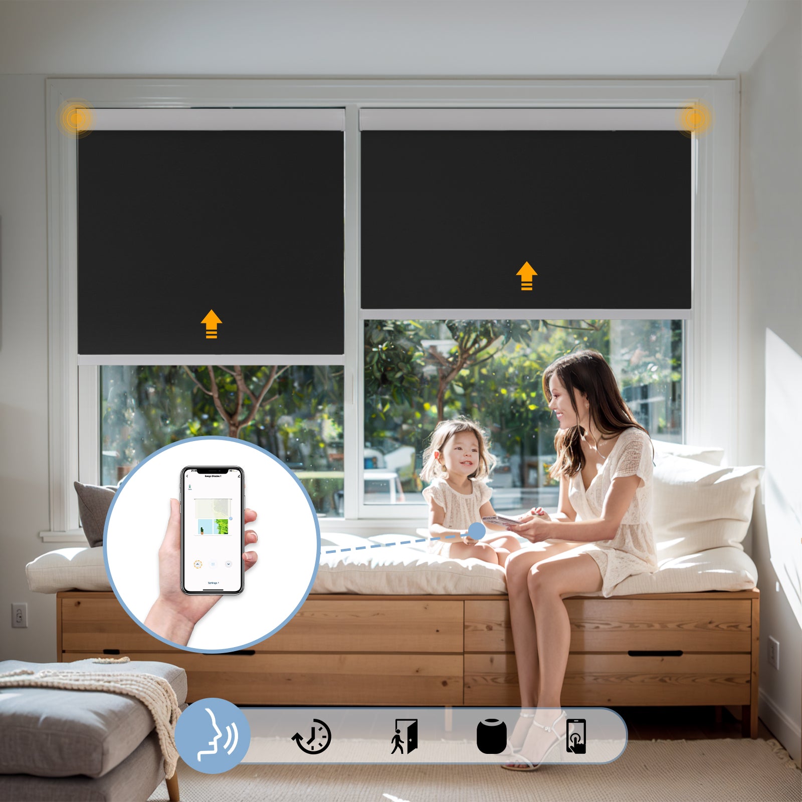 Keego Roller Shades APP CONTROL Timing Control Black-501405517