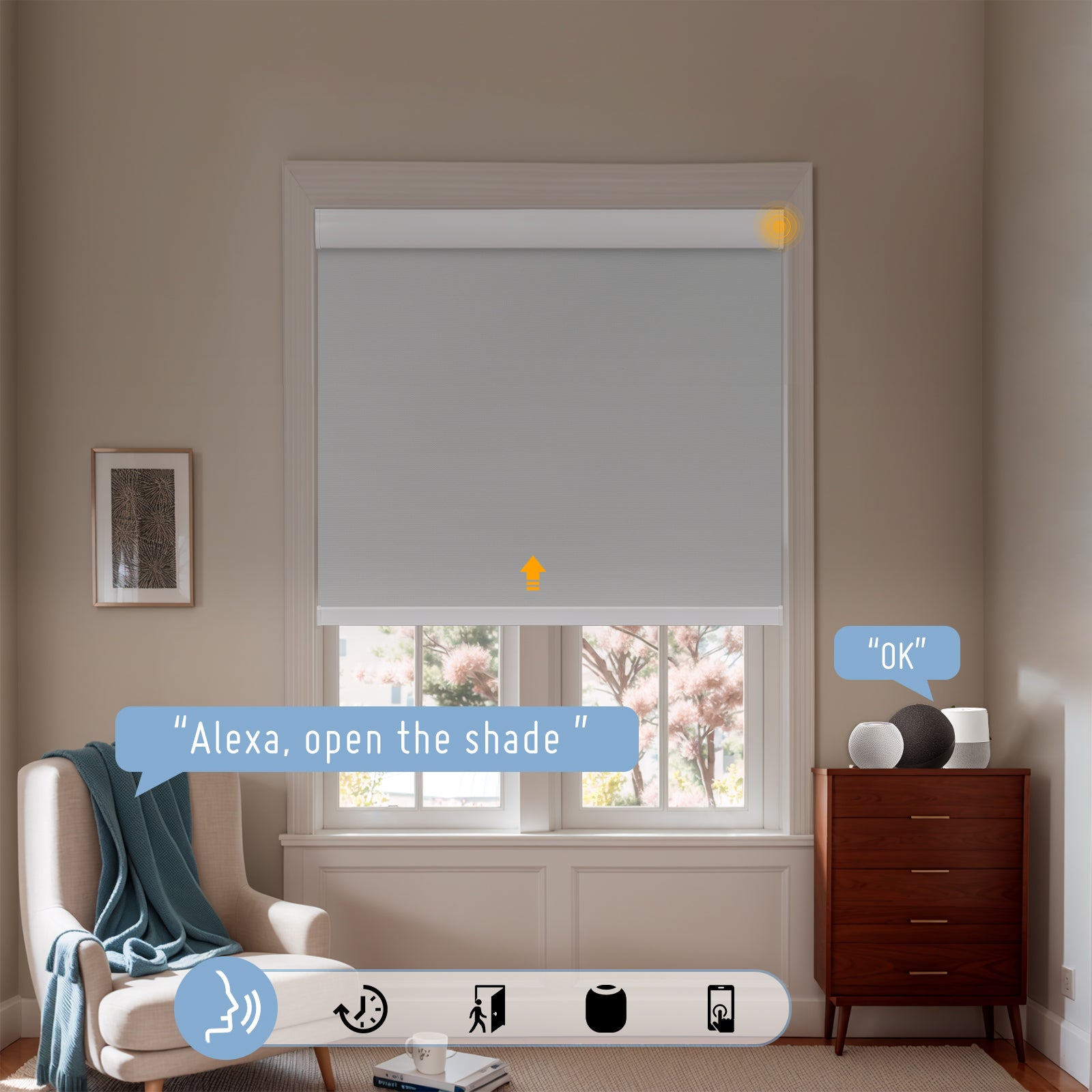 Keego Smart Motorised Roller Shades Silver-030835517