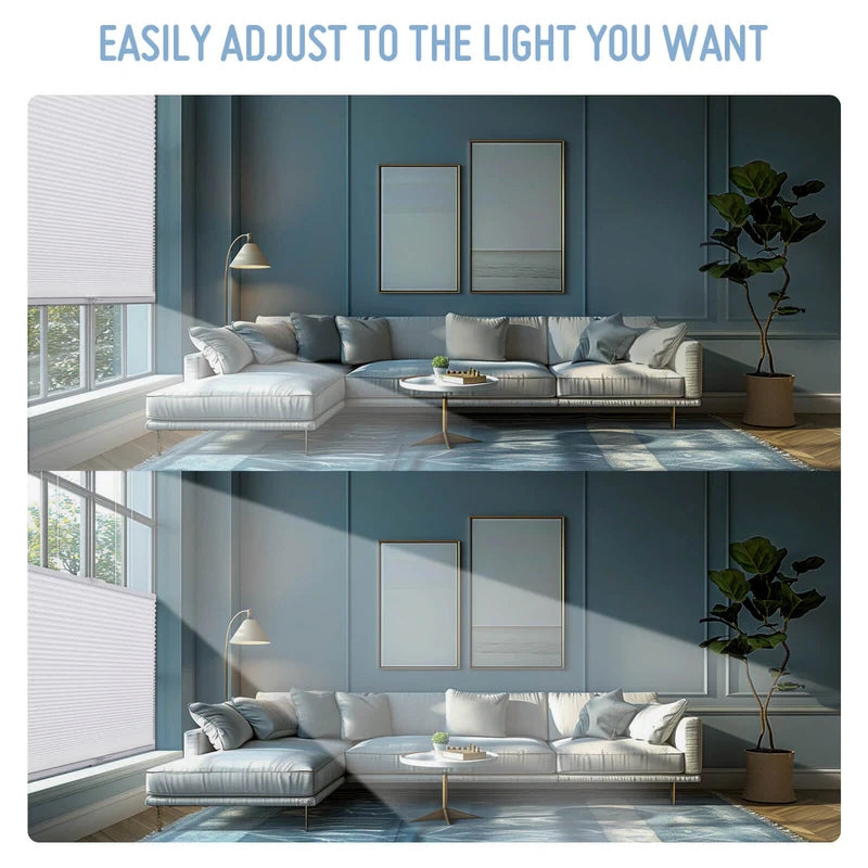 Keego No Drill Extra Wide Top Down Bottom Up Honeycomb Cellular Shades