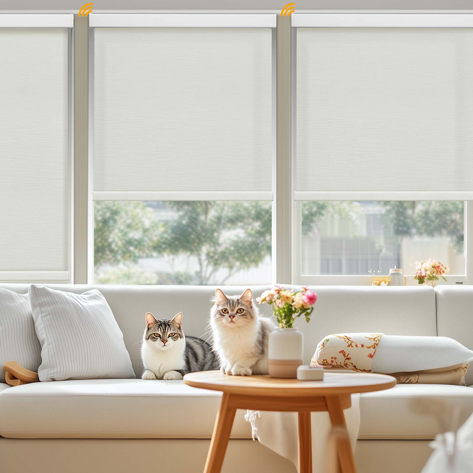 Keego MicroDim electric roller blinds Beige-43-5747