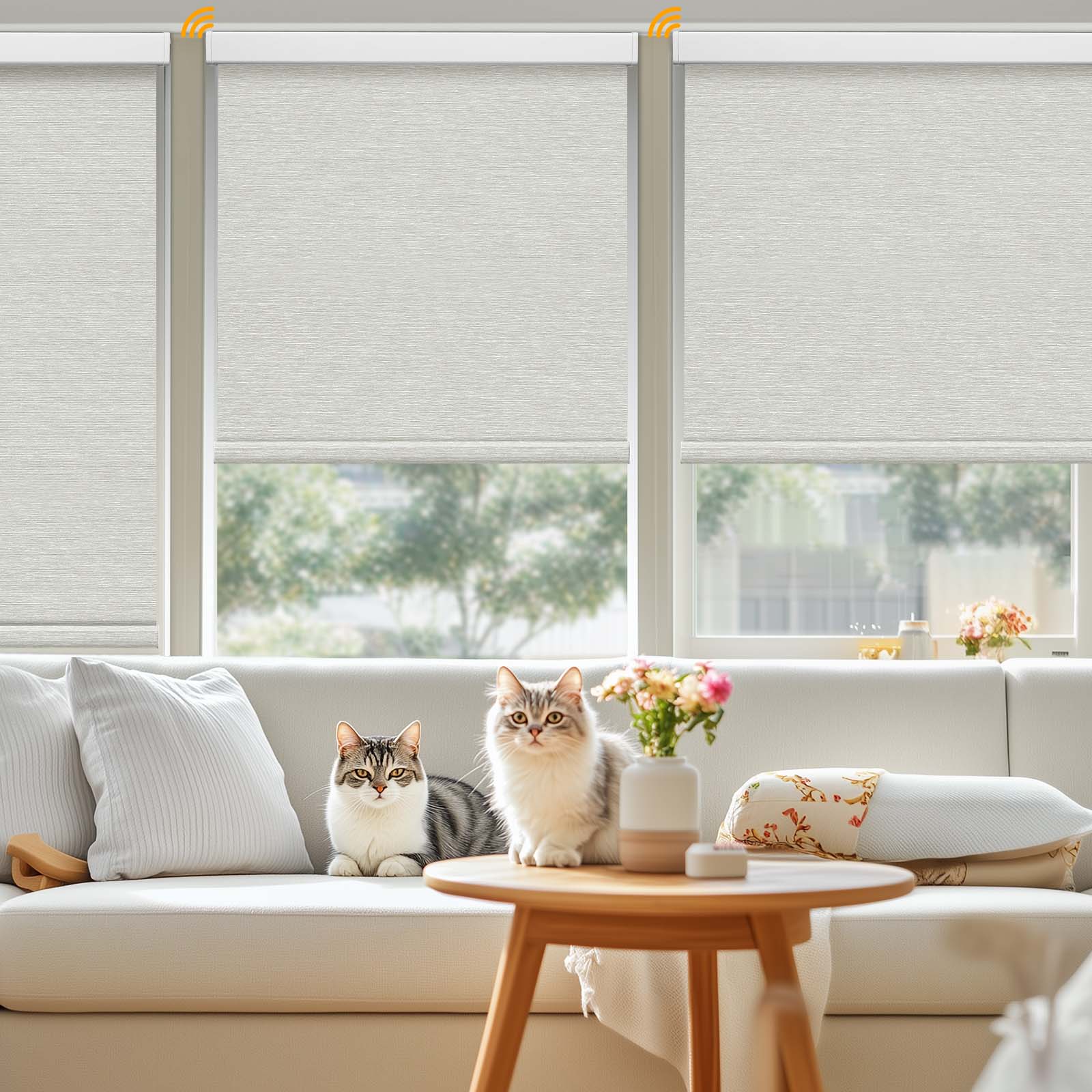 Keego MicroDim electric roller blinds Beige-22-5747