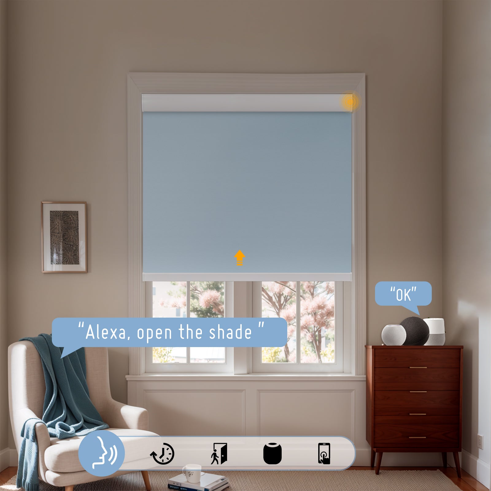 Keego Smart Motorised Roller Shades LightBlue-030845517