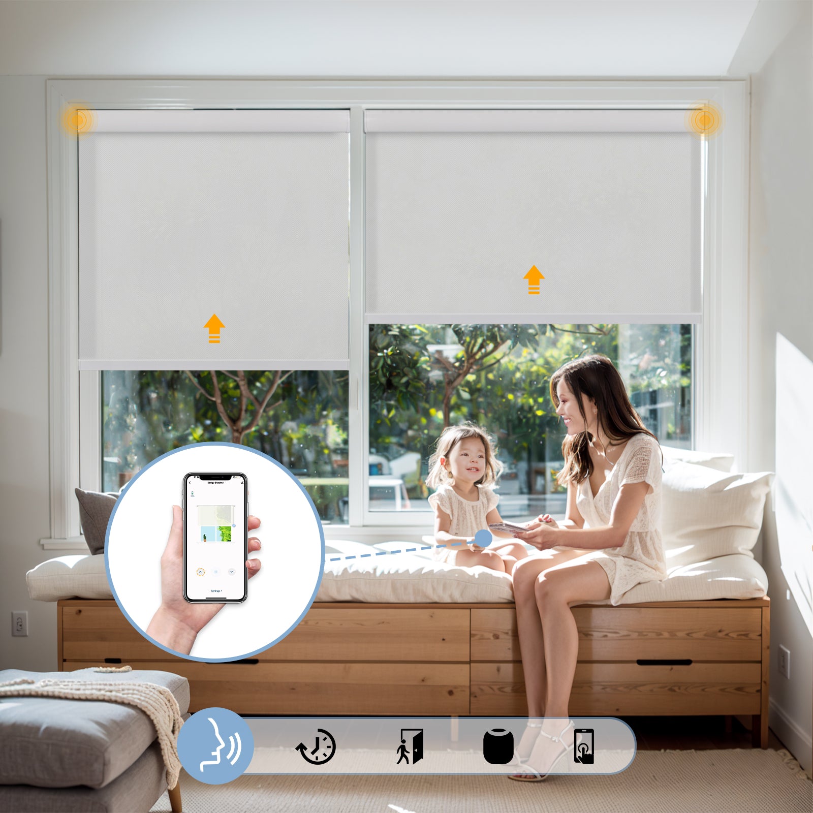 Keego Roller Shades APP CONTROL Timing Control White-023415517