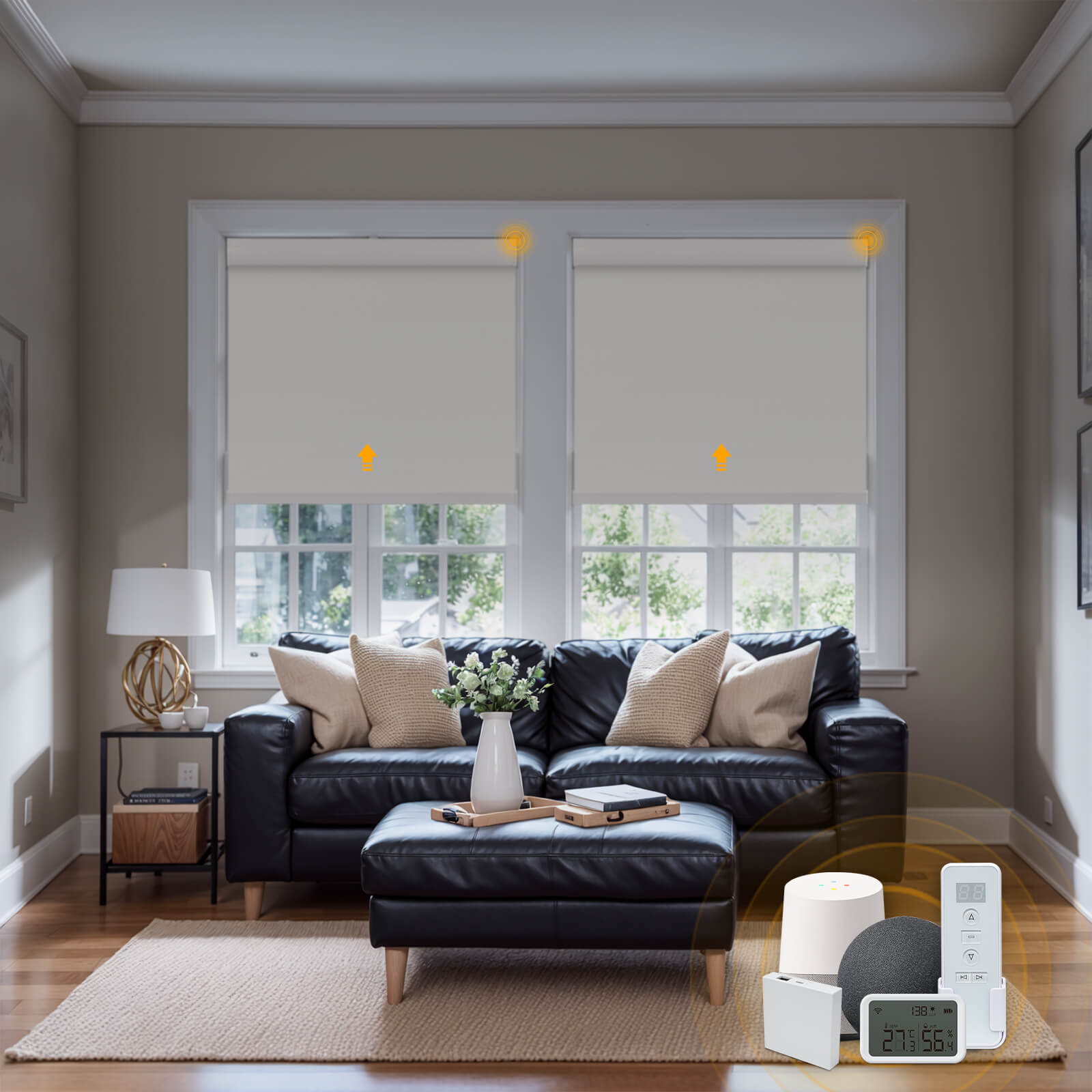 Keego Smart Roller Shades with Wi-Fi Intelligent Sensor White-030815517