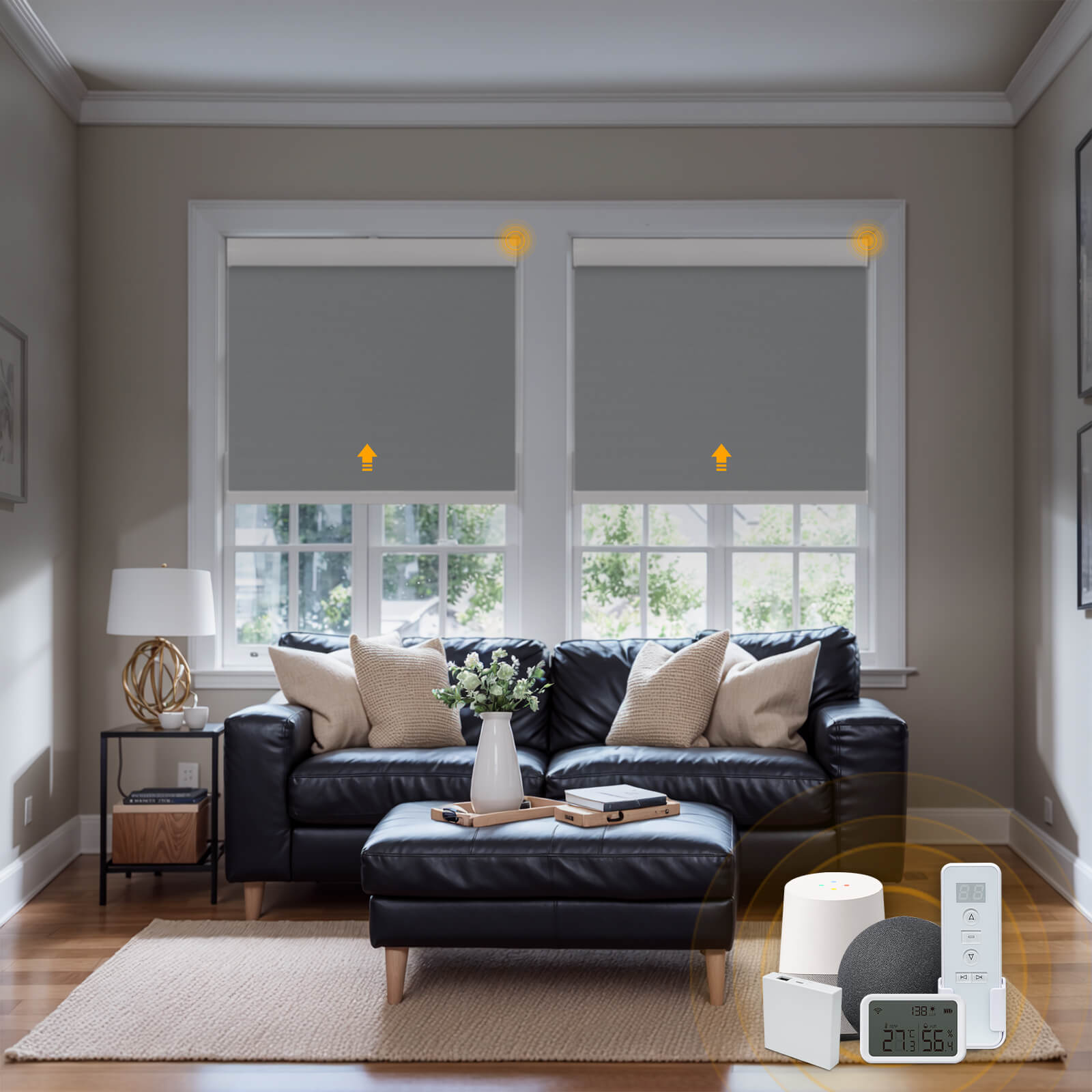 Keego Smart Roller Shades with Wi-Fi Intelligent Sensor DimGray-030535517