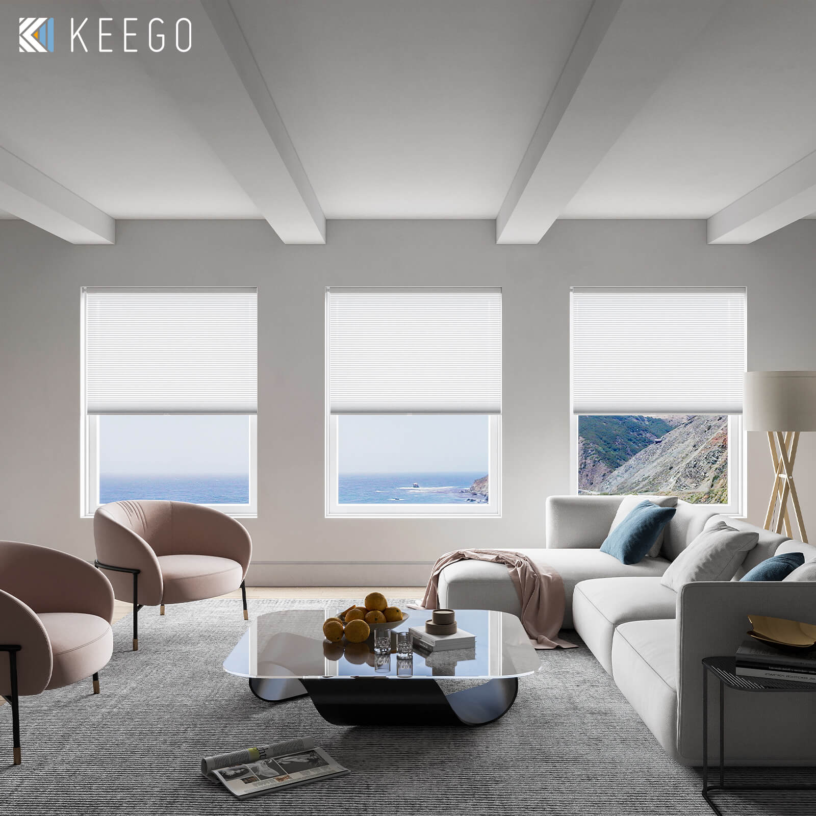 keego classic no drill honeycomb cellular shades cordless
