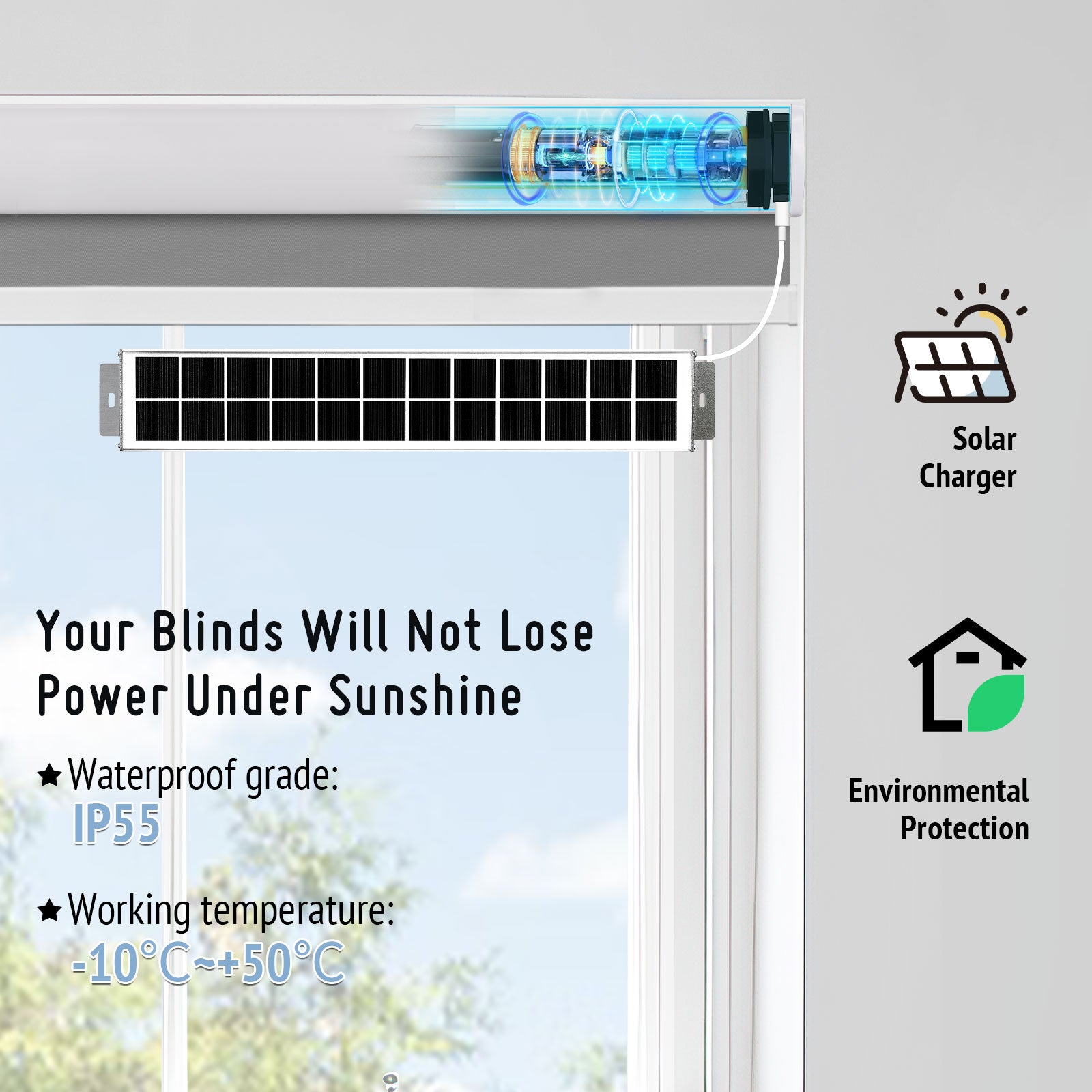 Keego Motorized Skylight Shades Solar Panel